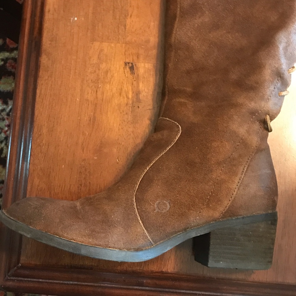 Born Brown Suede Heeled Boots - Picture 4 of 8